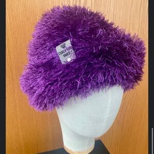 Curly Tail Knits Purple Fuzzy Hat